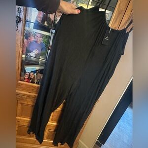 NEW NWT LARGE ADJUSTABLE TIE BACK Black Women's Oversized Pocketed Jumpsuit